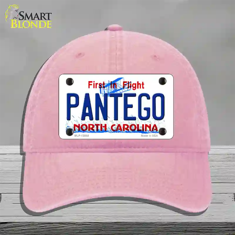 Pantego North Carolina State Novelty License Plate Hat Unconstructed Cotton / Pink