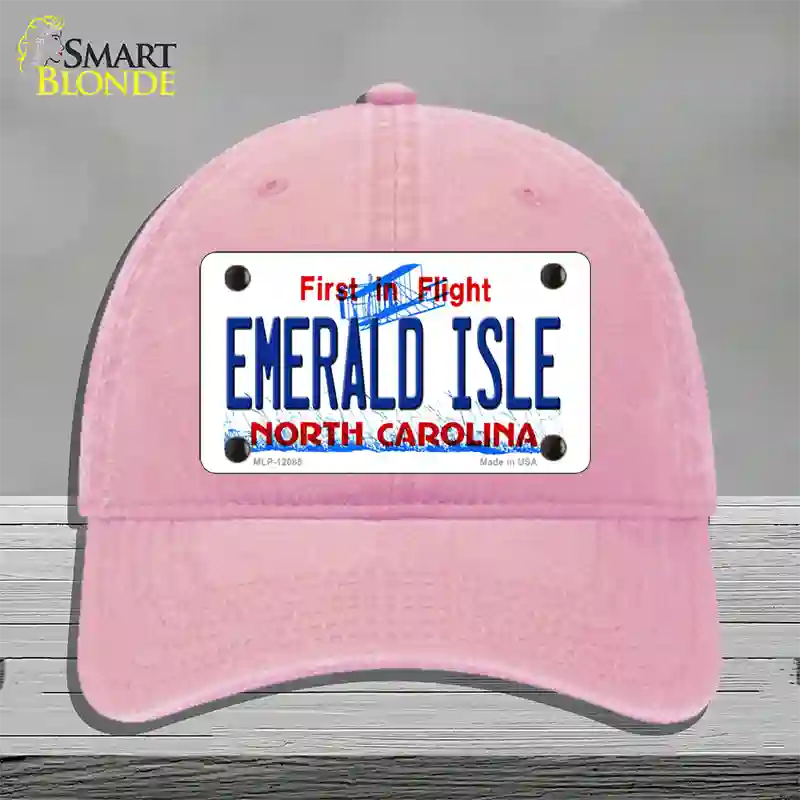 Emerald Island North Carolina State Novelty License Plate Hat Unconstructed Cotton / Pink