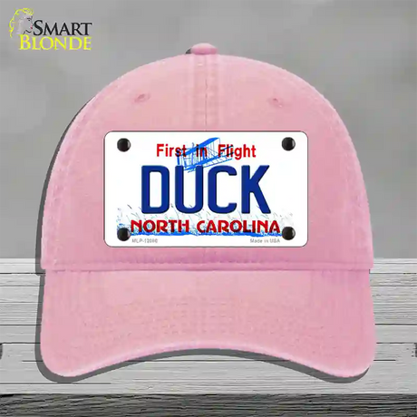 Duck North Carolina State Novelty License Plate Hat Unconstructed Cotton / Pink