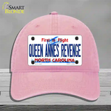 Queen Annes Revenge North Carolina State Novelty License Plate Hat Unconstructed Cotton / Pink