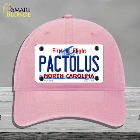 Pactolus North Carolina State Novelty License Plate Hat Unconstructed Cotton / Pink