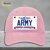 Army North Carolina State Novelty License Plate Hat Unconstructed Cotton / Pink