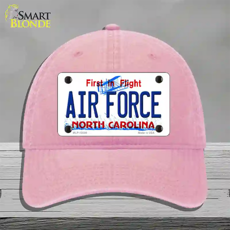 Air Force North Carolina State Novelty License Plate Hat Unconstructed Cotton / Pink