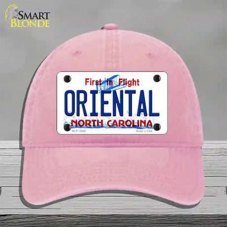 Oriental North Carolina State Novelty License Plate Hat Unconstructed Cotton / Pink