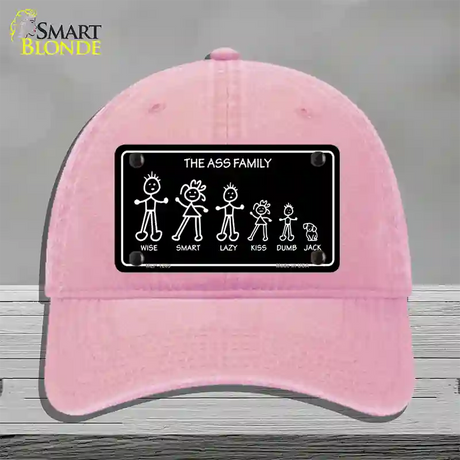 The Ass Family Novelty License Plate Hat Unconstructed Cotton / Pink