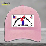 Korean Conflict Veteran Novelty License Plate Hat Unconstructed Cotton / Pink