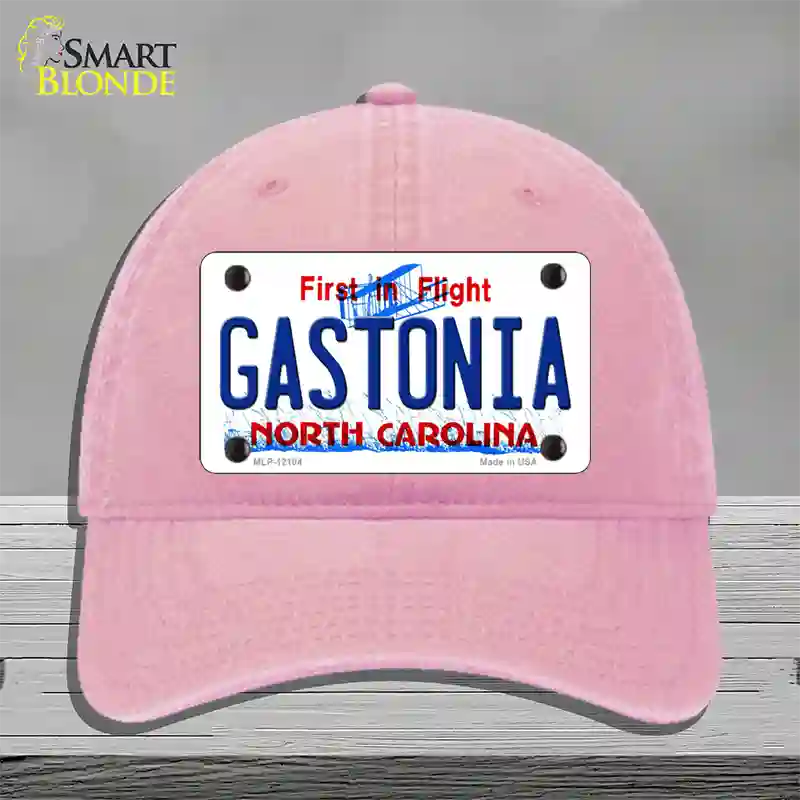 Gastonia North Carolina State Novelty License Plate Hat Unconstructed Cotton / Pink