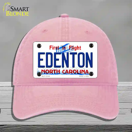 Edenton North Carolina State Novelty License Plate Hat Unconstructed Cotton / Pink