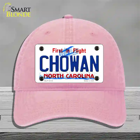 Chowan North Carolina State Novelty License Plate Hat Unconstructed Cotton / Pink