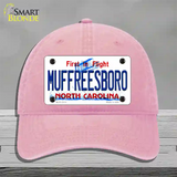 Muffreesboro North Carolina State Novelty License Plate Hat Unconstructed Cotton / Pink