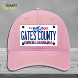 Gates County North Carolina State Novelty License Plate Hat Unconstructed Cotton / Pink