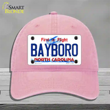 Bayboro North Carolina State Novelty License Plate Hat Unconstructed Cotton / Pink