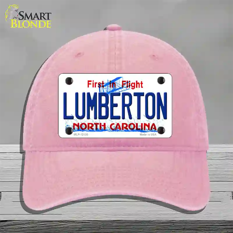 Lumberton North Carolina State Novelty License Plate Hat Unconstructed Cotton / Pink