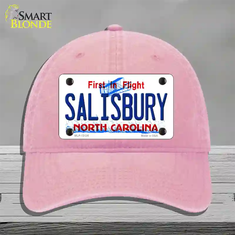 Salisbury North Carolina State Novelty License Plate Hat Unconstructed Cotton / Pink