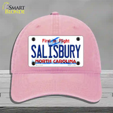 Salisbury North Carolina State Novelty License Plate Hat Unconstructed Cotton / Pink