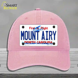 Mount Airy North Carolina State Novelty License Plate Hat Unconstructed Cotton / Pink