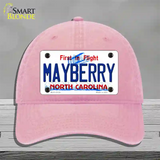 Mayberry North Carolina State Novelty License Plate Hat Unconstructed Cotton / Pink