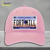 Fort Mill South Carolina Novelty License Plate Hat Unconstructed Cotton / Pink