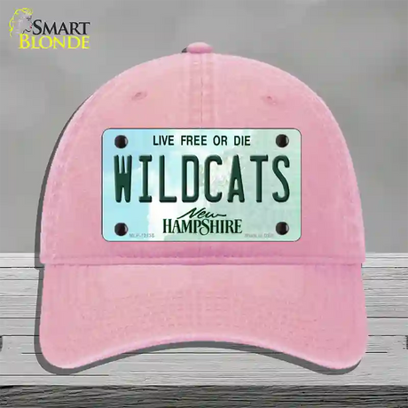 Wildcats New Hampshire Novelty License Plate Hat Unconstructed Cotton / Pink