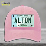 Alton New Hampshire Novelty License Plate Hat Unconstructed Cotton / Pink