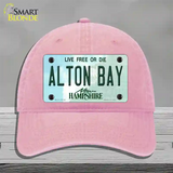 Alton Bay New Hampshire Novelty License Plate Hat Unconstructed Cotton / Pink