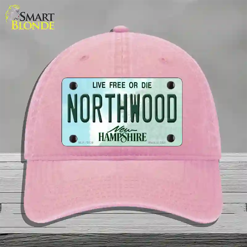 Northwood New Hampshire Novelty License Plate Hat Unconstructed Cotton / Pink