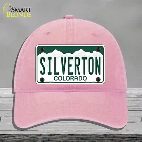 Silverton Colorado Novelty License Plate Hat Unconstructed Cotton / Pink