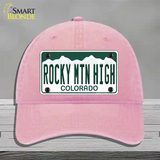 Rocky Mountain High Colorado Novelty License Plate Hat Unconstructed Cotton / Pink