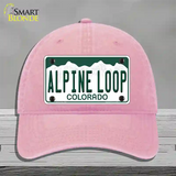 Alpine Loop Colorado Novelty License Plate Hat Unconstructed Cotton / Pink