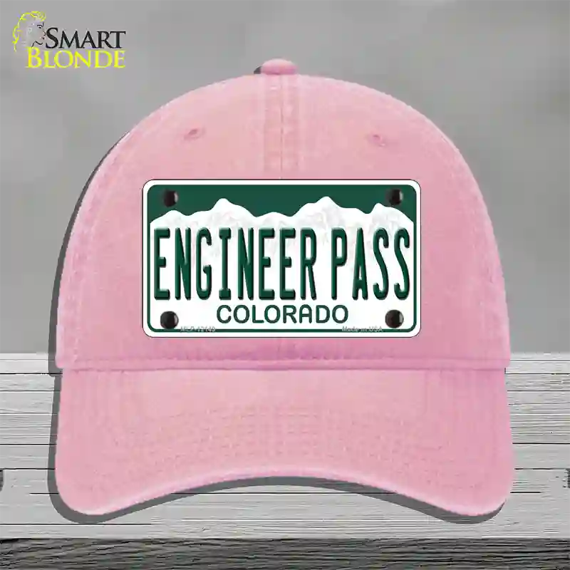 Engineer Pass Colorado Novelty License Plate Hat Unconstructed Cotton / Pink