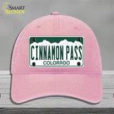 Cinnamon Pass Colorado Novelty License Plate Hat Unconstructed Cotton / Pink