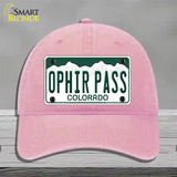 Ophir Pass Colorado Novelty License Plate Hat Unconstructed Cotton / Pink