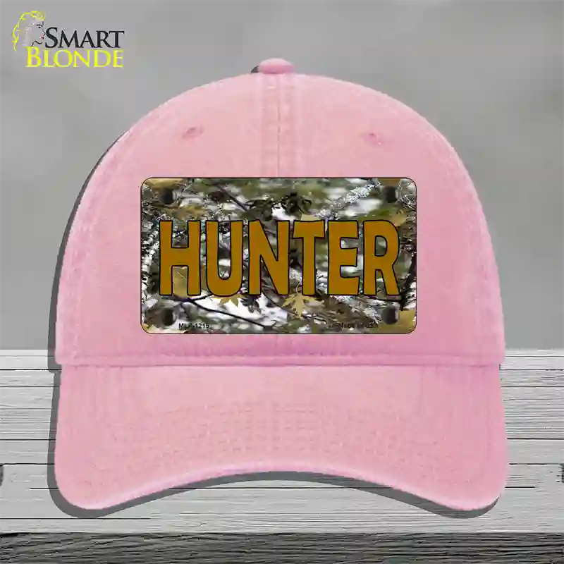 Hunter Camouflage Novelty License Plate Hat Unconstructed Cotton / Pink