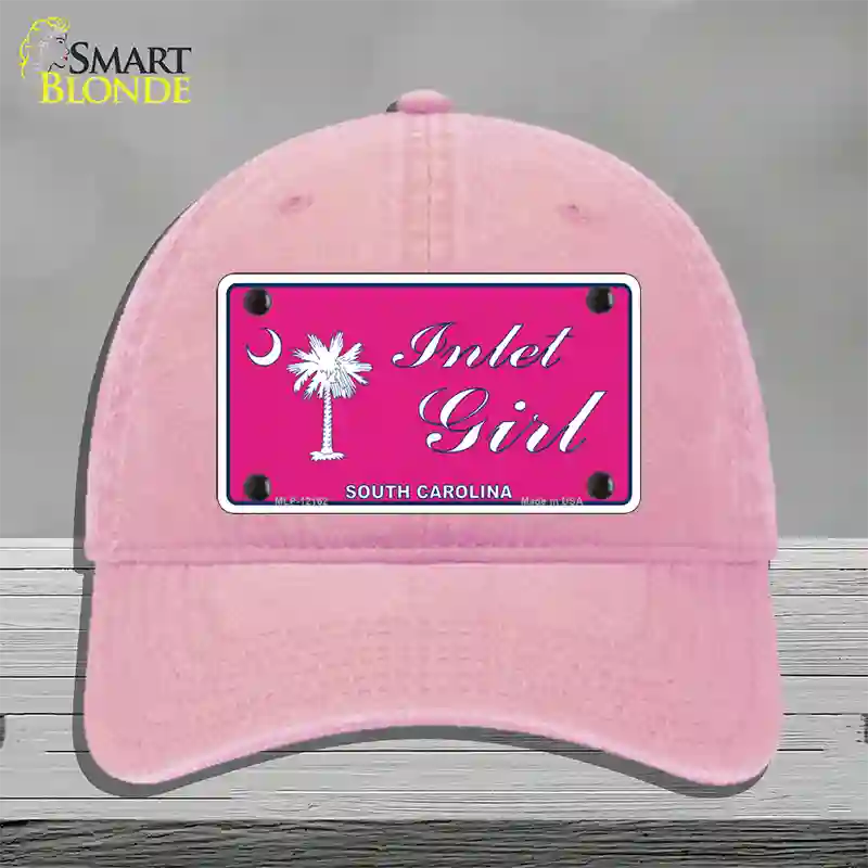 Inlet Girl SC Pink Novelty License Plate Hat Unconstructed Cotton / Pink