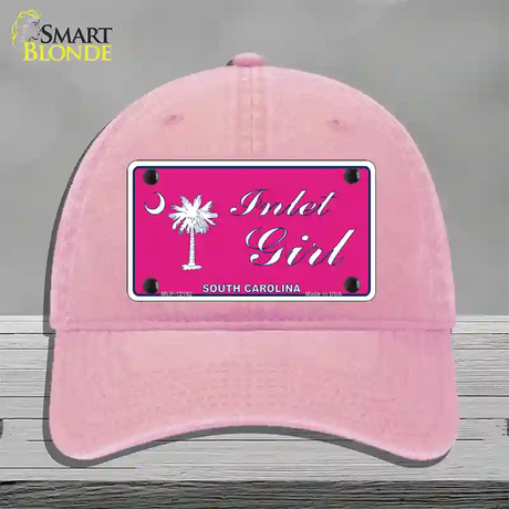 Inlet Girl SC Pink Novelty License Plate Hat Unconstructed Cotton / Pink