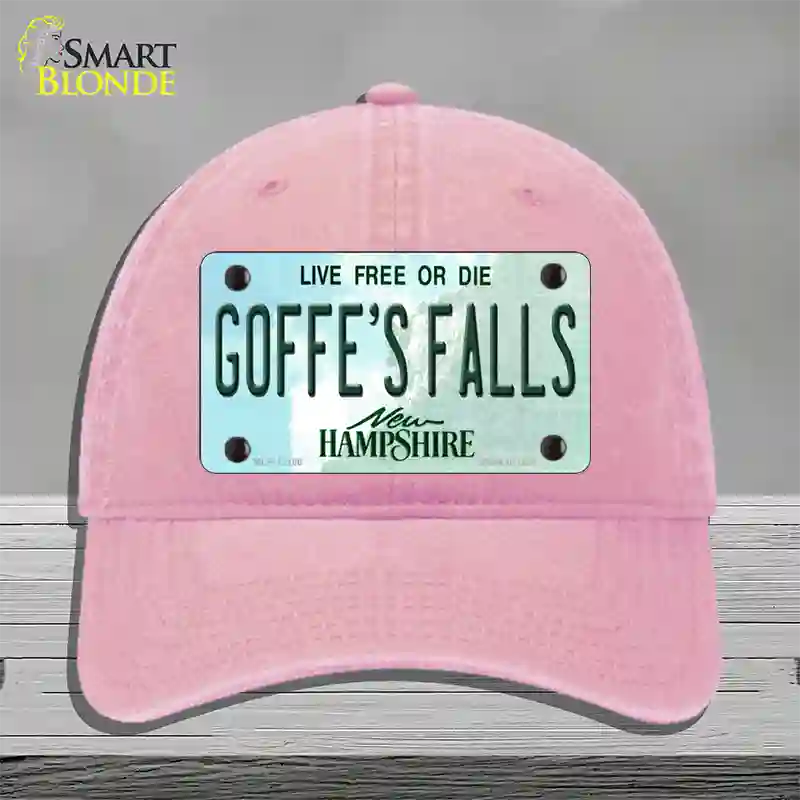 Goffes Falls New Hampshire Novelty License Plate Hat Unconstructed Cotton / Pink