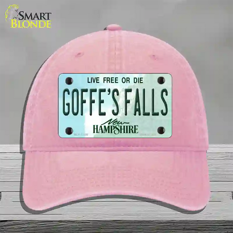 Goffes Falls New Hampshire Novelty License Plate Hat Unconstructed Cotton / Pink