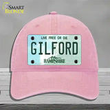 Gilford New Hampshire Novelty License Plate Hat Unconstructed Cotton / Pink