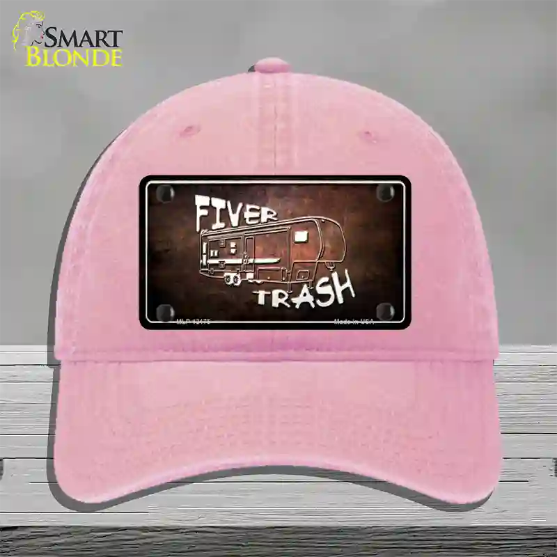 Fiver Trash Novelty License Plate Hat Unconstructed Cotton / Pink