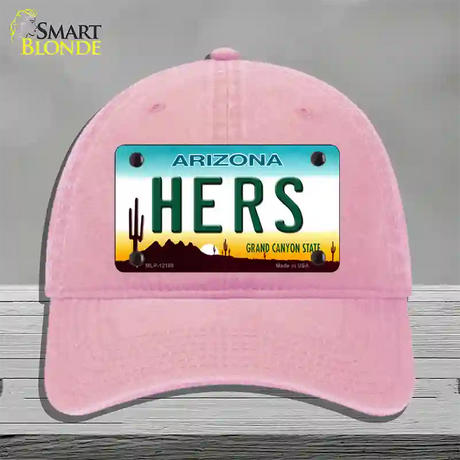 Hers Arizona Novelty License Plate Hat Unconstructed Cotton / Pink