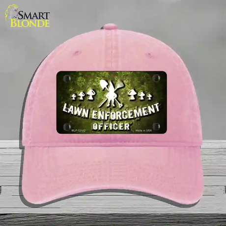 Lawn Enforcement Gnome Novelty License Plate Hat Unconstructed Cotton / Pink