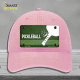 Pickleball Novelty License Plate Hat Unconstructed Cotton / Pink