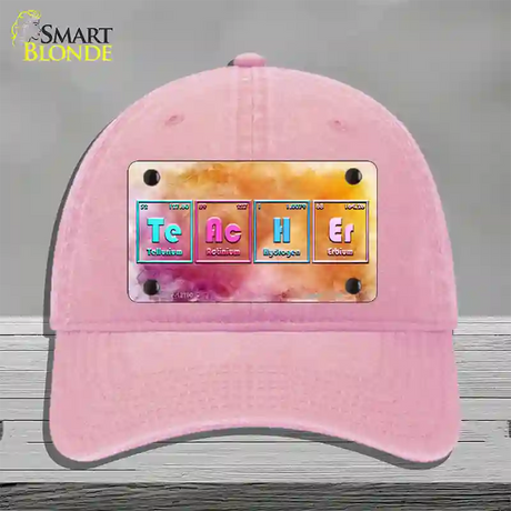 Teacher Periodic Table Novelty License Plate Hat Unconstructed Cotton / Pink