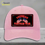 Vietnam War Veteran Novelty License Plate Hat Unconstructed Cotton / Pink