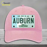 Auburn New Hampshire Novelty License Plate Hat Unconstructed Cotton / Pink