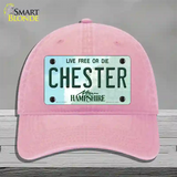 Chester New Hampshire Novelty License Plate Hat Unconstructed Cotton / Pink