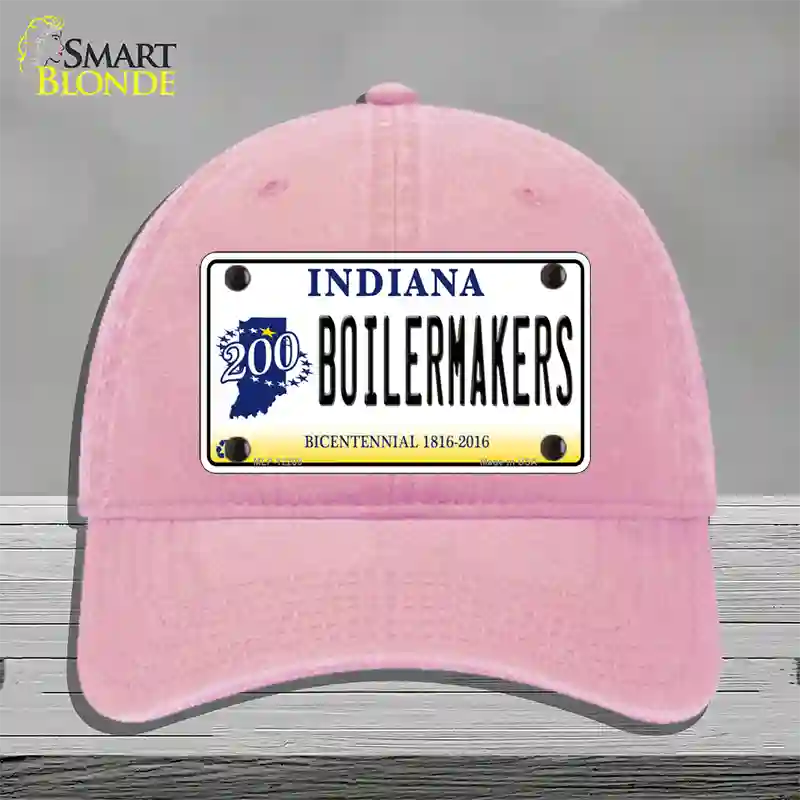 Boilermakers Indiana Novelty License Plate Hat Unconstructed Cotton / Pink