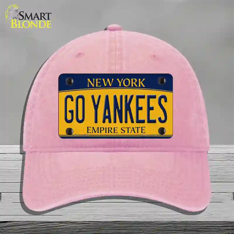 Go Yankees New York Novelty License Plate Hat Unconstructed Cotton / Pink