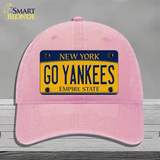 Go Yankees New York Novelty License Plate Hat Unconstructed Cotton / Pink