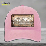 Dog Mom Novelty License Plate Hat Unconstructed Cotton / Pink